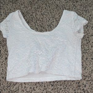 White lace crop top